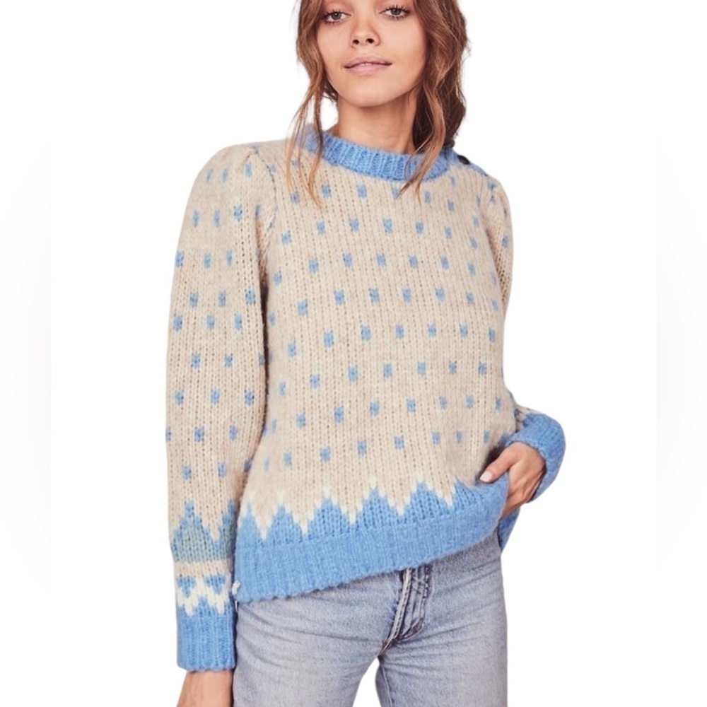 LoveShackFancy Alpaca blend Fair Isle Rosie sweater NWT - Picture 10 of 12